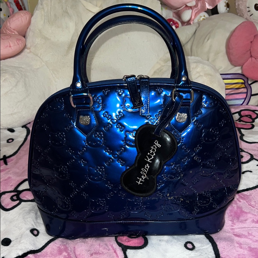 Hello Kitty Loungefly Shiny Blue Satchel